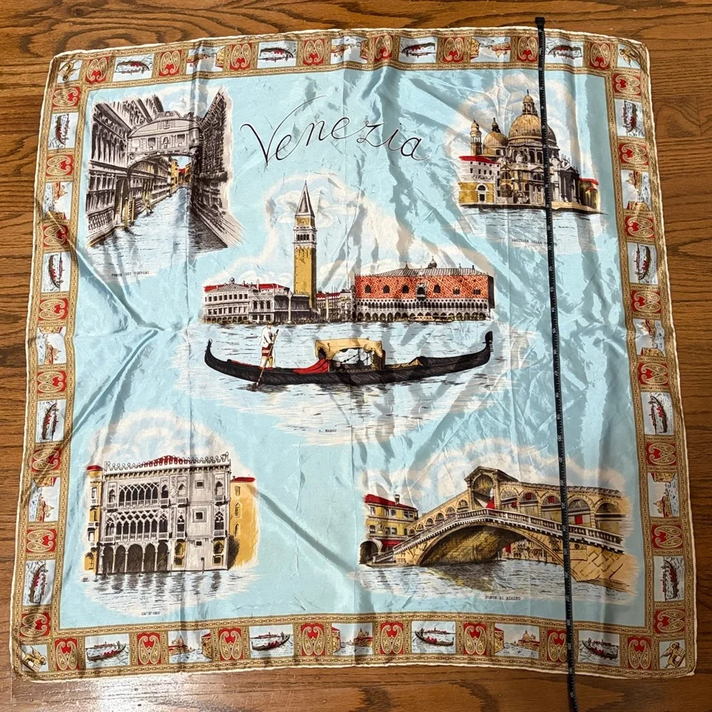 Elegant Blue and Gold Venezia Scarf